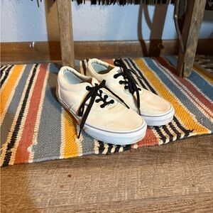 Vans Cream and Black Sneakers